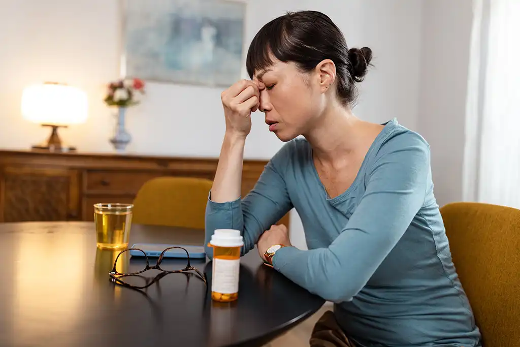 woman having a migraine