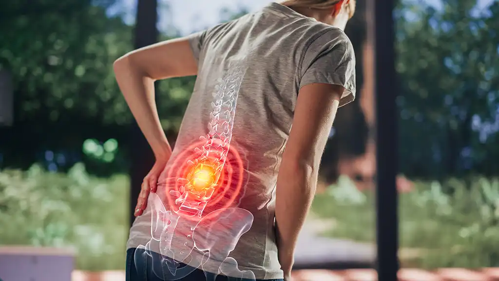 woman with pain in her back